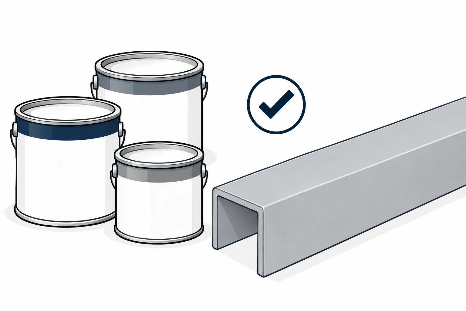Step 4: Choose the Right Paint for Galvanised Steel
Whatever paint you use should be specifically formulated for galvanised steel, not just described as suitable for metal generally. High-build epoxy and vinyl or vinyl co-polymer systems are common choices, with glass-reinforced epoxy stepping in for more severe environments. For the top coat, two-pack polyurethane and acrylic urethane are widely used for their durability and colour retention, while polysiloxane finishes add extra resistance to abrasion. Always check the paint is compatible with whatever pre-treatment or primer sits underneath it, since manufacturer systems are designed to work together rather than be mixed and matched.